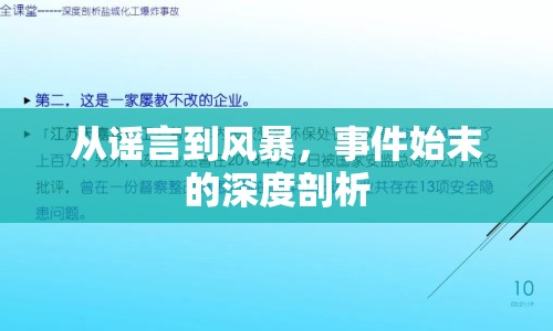 從謠言到風暴，事件始末的深度剖析