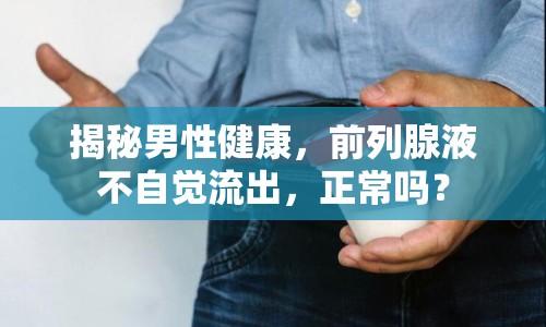 揭秘男性健康，前列腺液不自覺流出，正常嗎？