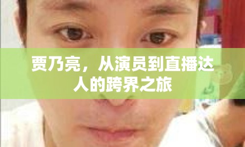 賈乃亮，從演員到直播達人的跨界之旅