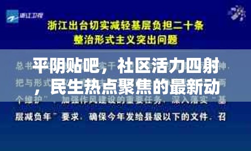 平陰貼吧，社區(qū)活力四射，民生熱點聚焦的最新動態(tài)