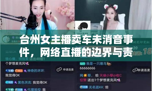 臺州女主播賣車未消音事件，網絡直播的邊界與責任探討