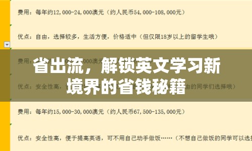 省出流，解鎖英文學(xué)習(xí)新境界的省錢(qián)秘籍