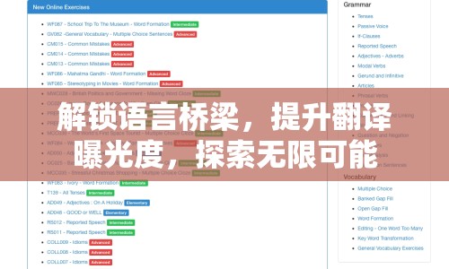 解鎖語言橋梁，提升翻譯曝光度，探索無限可能