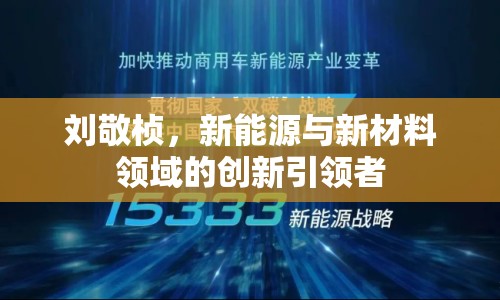 劉敬楨，新能源與新材料領(lǐng)域的創(chuàng)新引領(lǐng)者