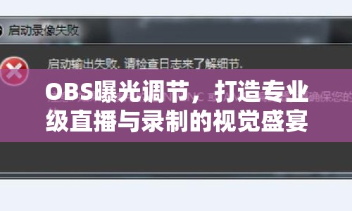 OBS曝光調(diào)節(jié)，打造專業(yè)級直播與錄制的視覺盛宴